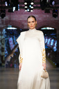 Silk dress with Sequin Embroidered sleeves - MIRAH