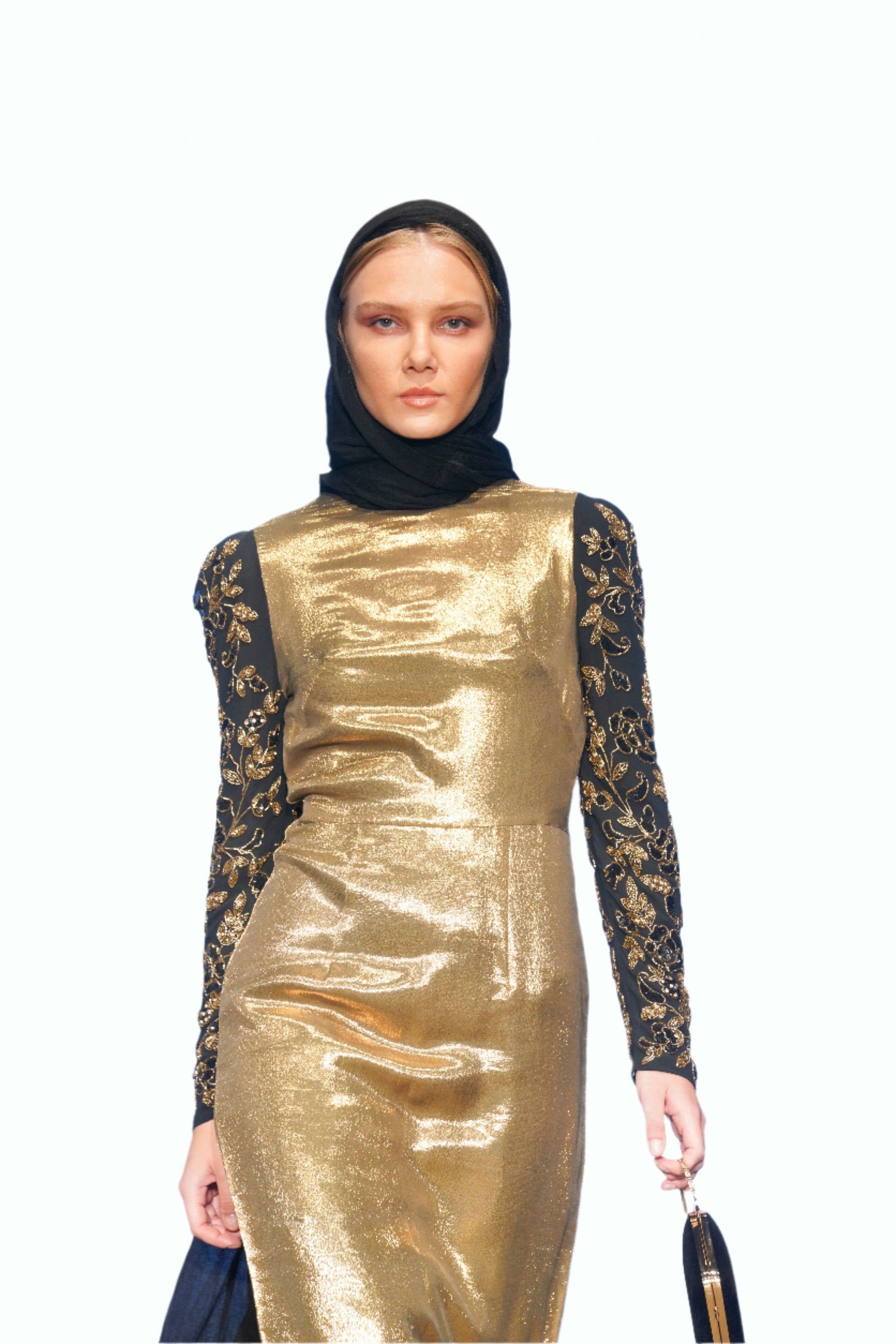 Gold Silk Lame Dress - MIRAH