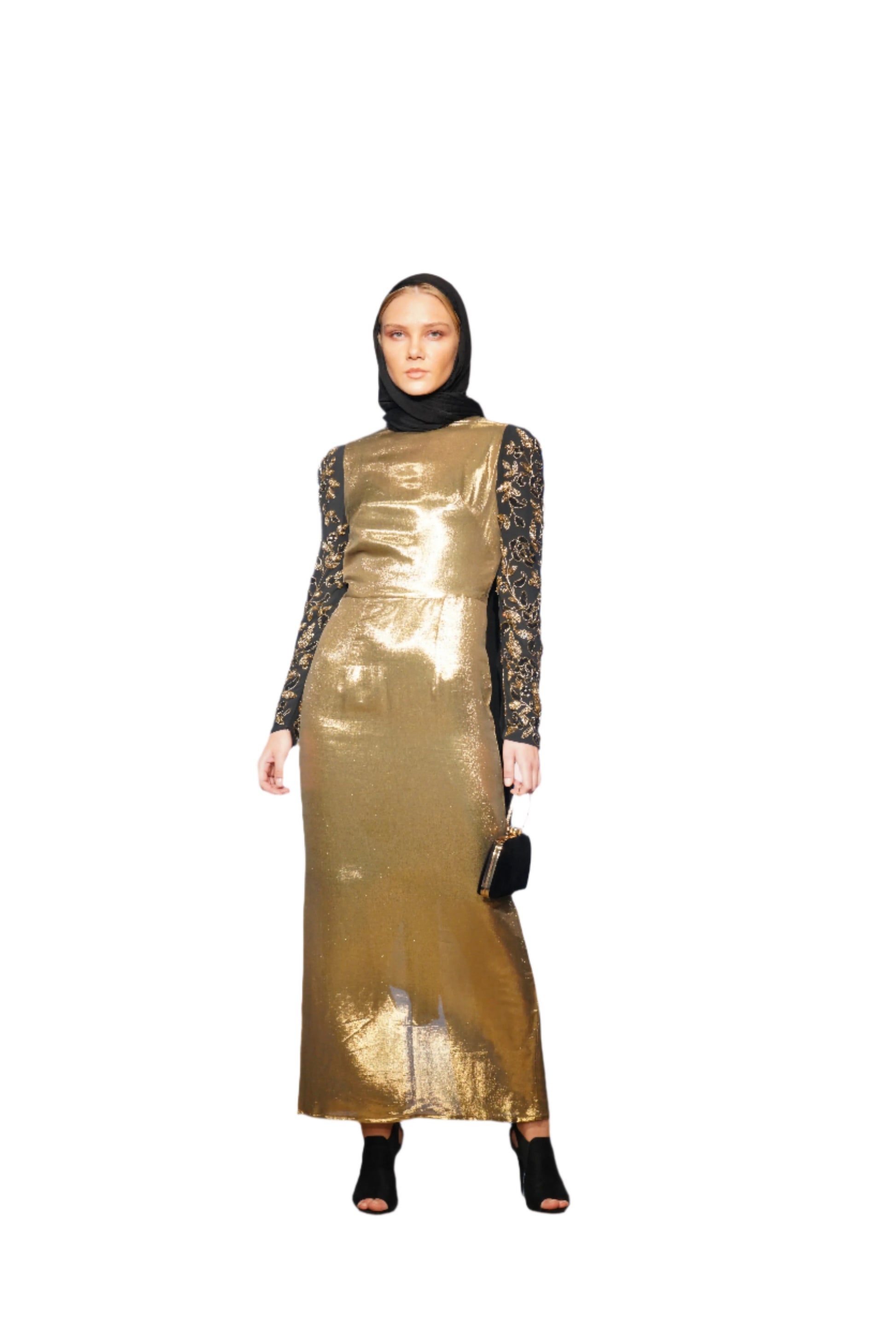 Gold Silk Lame Dress - MIRAH