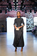 Fitted Mulberry Silk Dress with Maxi Sleeves - MIRAH